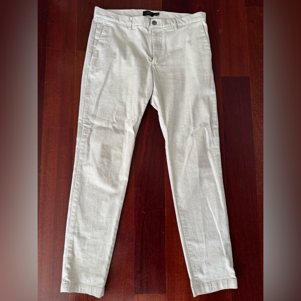 Men’s Club Monaco Cream Linen Pant